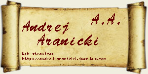 Andrej Aranicki vizit kartica